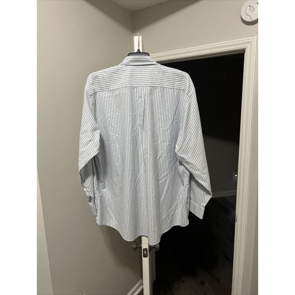 Brooks Brothers Regent Light Blue Striped Button Down Cotton Shirt Men's XXL - Picture 4 of 6